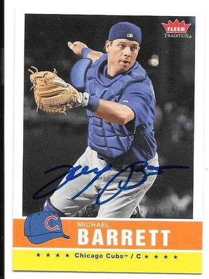 Michael Barrett Signed 2006 Fleer Tradition Baseball Card - Chicago Cubs