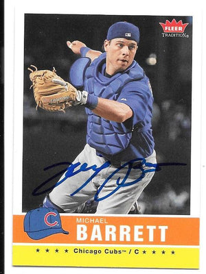 Michael Barrett Signed 2006 Fleer Tradition Baseball Card - Chicago Cubs - PastPros
