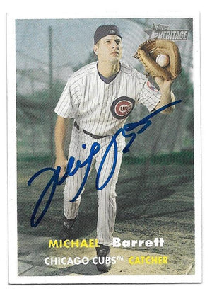 Michael Barrett Signed 2006 Topps Heritage Baseball Card - Chicago Cubs - PastPros