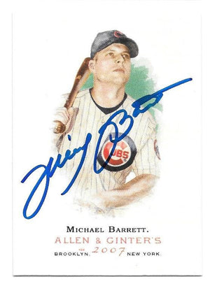 Michael Barrett Signed 2007 Allen & Ginter Baseball Card - Chicago Cubs - PastPros