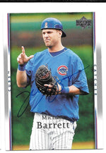 Michael Barrett Signed 2007 Upper Deck Baseball Card - Chicago Cubs