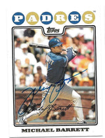 Michael Barrett Signed 2008 Topps Baseball Card - San Diego Padres