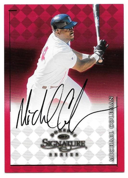 Michael Coleman Signed 1999 Donruss Signature Series Baseball Card - Boston Red Sox - PastPros