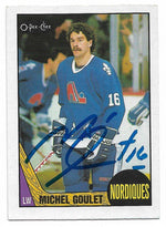 Michel Goulet Signed 1997-88 OPC O-Pee-Chee Hockey Card - Quebec Nordiques - PastPros