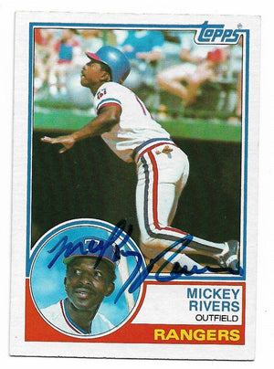 Mickey Rivers Signed 1983 Topps Baseball Card - Texas Rangers - PastPros