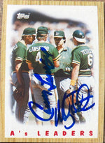 Mickey Tettleton and Carney Lansford Signed 1987 Topps Baseball Card - Oakland A's - PastPros