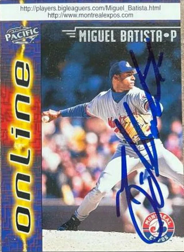 Miguel Batista Signed 1998 Pacific Online Baseball Card - Montreal Expos