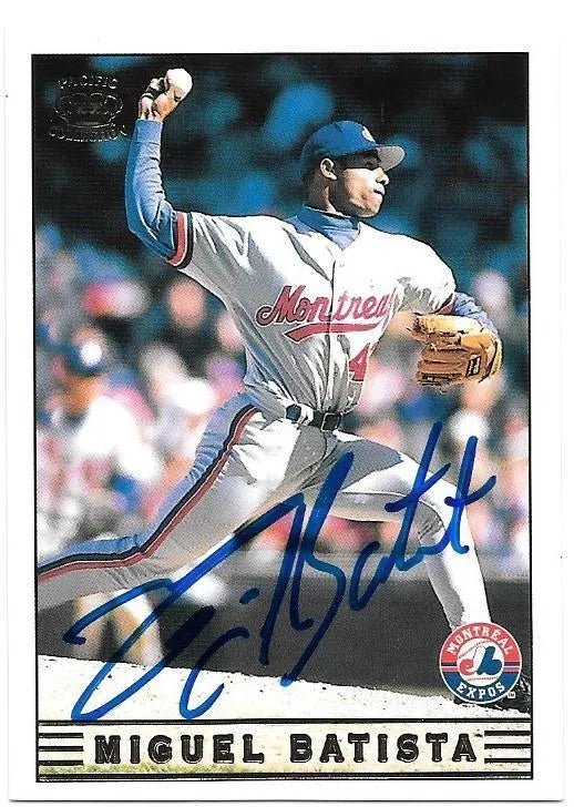 Miguel Batista Signed 1999 Pacific Crown Baseball Card - Montreal Expos