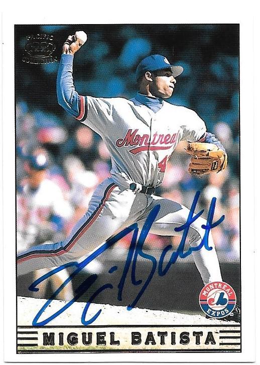 Miguel Batista Signed 1999 Pacific Crown Baseball Card - Montreal Expos - PastPros