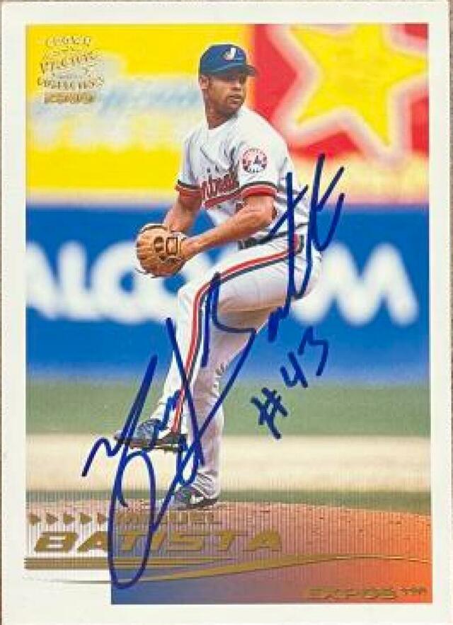 Miguel Batista Signed 2000 Pacific Crown Collection Baseball Card - Montreal Expos - PastPros