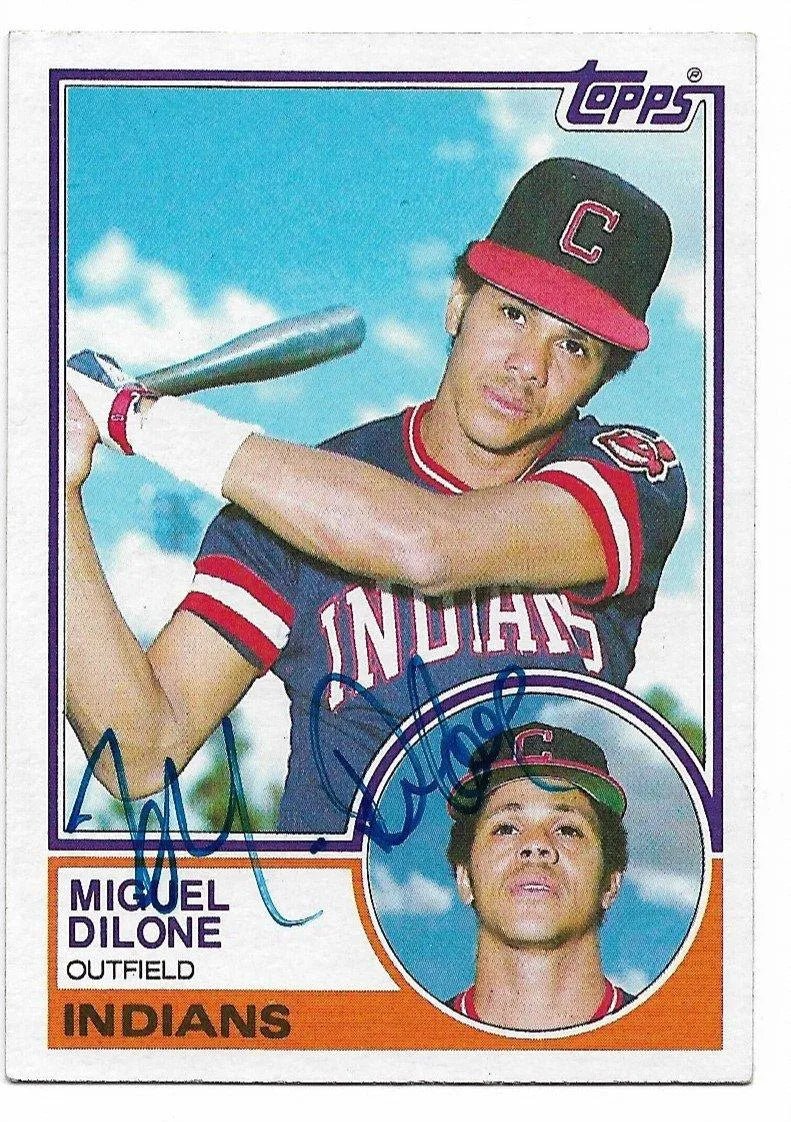 Miguel Dilone Signed 1983 Topps Baseball Card - Cleveland Indians