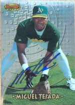 Miguel Tejada Signed 1997 Bowman's Best Baseball Card - Oakland A's