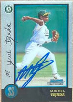Miguel Tejada Signed 1998 Bowman Chrome Baseball Card - Oakland A's
