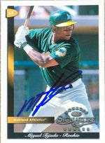 Miguel Tejada Signed 1998 Donruss Signature Baseball Card - Oakland A's - PastPros