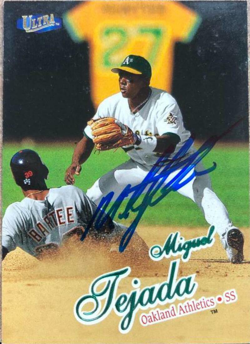 Miguel Tejada Signed 1998 Fleer Ultra Baseball Card - Oakland A's - PastPros