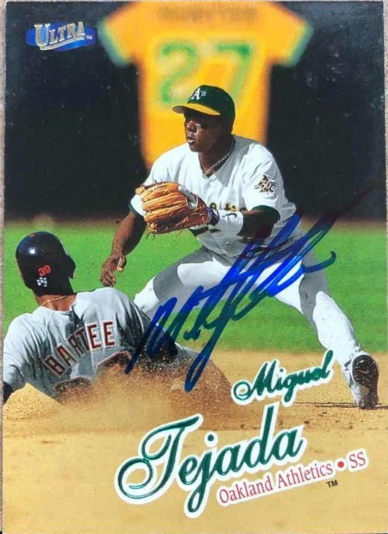 Miguel Tejada Signed 1998 Fleer Ultra Baseball Card - Oakland A's