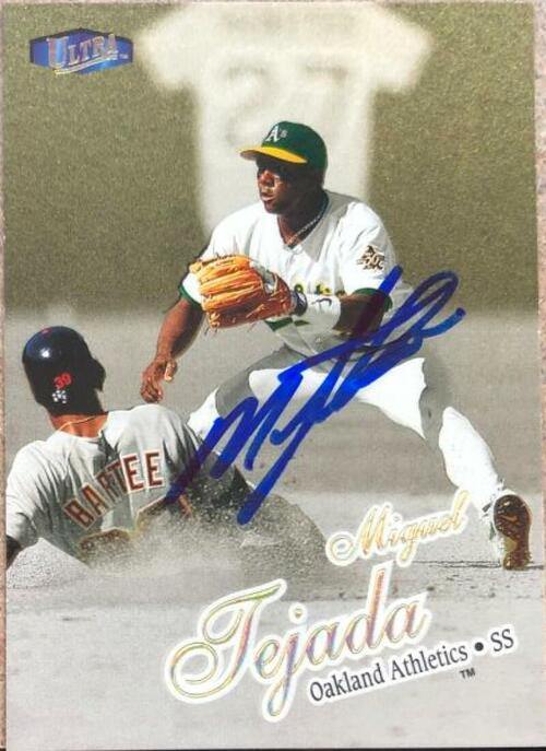 Miguel Tejada Signed 1998 Fleer Ultra Gold Medallion Baseball Card - Oakland A's - PastPros