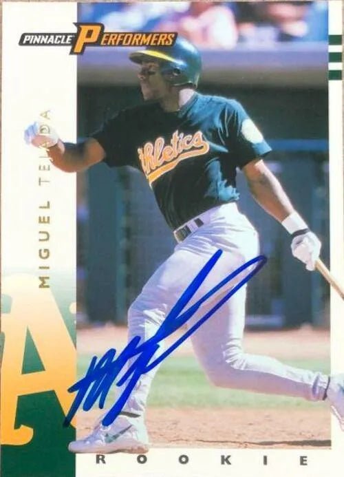 Miguel Tejada Signed 1998 Pinnacle Performers Baseball Card - Oakland A's