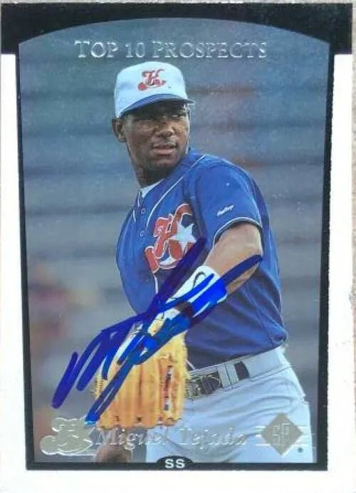 Miguel Tejada Signed 1998 SP Top Prospects Baseball Card - Oakland A's