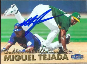 Miguel Tejada Signed 1999 Fleer Tradition Baseball Card - Oakland A's - PastPros