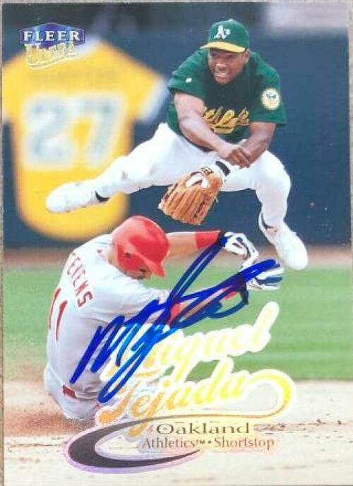 Miguel Tejada Signed 1999 Fleer Ultra Baseball Card - Oakland A's - PastPros