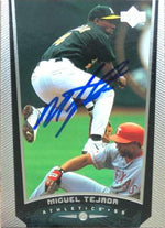 Miguel Tejada Signed 1999 Upper Deck Baseball Card - Oakland A's - PastPros