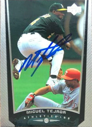 Miguel Tejada Signed 1999 Upper Deck Baseball Card - Oakland A's