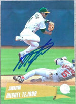 Miguel Tejada Signed 2000 Stadium Club Baseball Card - Oakland A's - PastPros