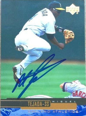 Miguel Tejada Signed 2000 Upper Deck Baseball Card - Oakland A's - PastPros