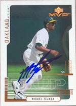 Miguel Tejada Signed 2000 Upper Deck MVP Baseball Card - Oakland A's