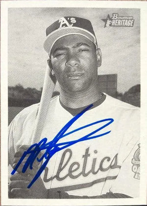 Miguel Tejada Signed 2001 Bowman Heritage Baseball Card - Oakland A's - PastPros