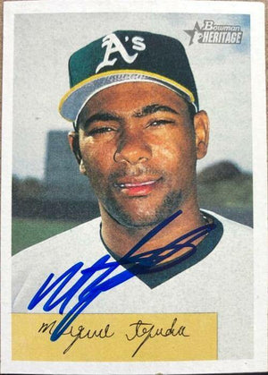 Miguel Tejada Signed 2002 Bowman Heritage Baseball Card - Oakland A's - PastPros
