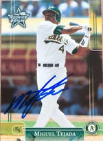 Miguel Tejada Signed 2002 Leaf Rookies & Stars Baseball Card - Oakland A's