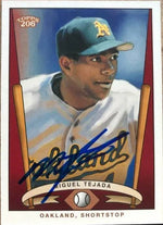 Miguel Tejada Signed 2002 Topps 206 Series 3 Baseball Card - Oakland A's