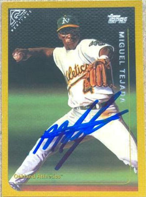 Miguel Tejada Signed 2003 Topps Gallery Heritage Baseball Card - Oakland A's - PastPros