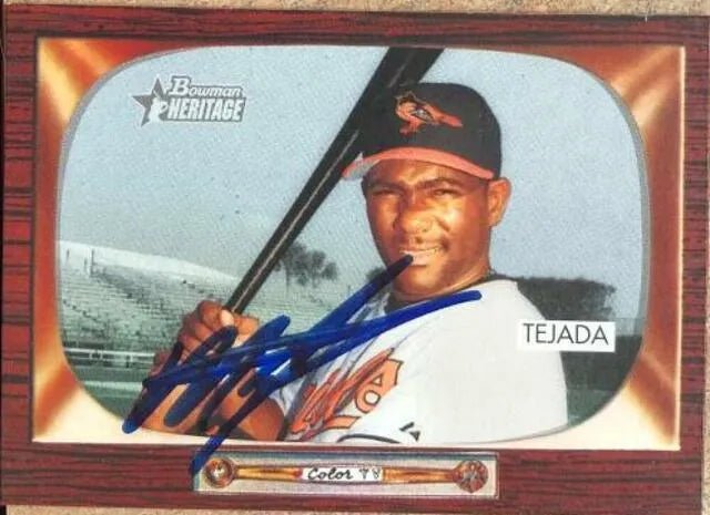 Miguel Tejada Signed 2004 Bowman Heritage Baseball Card - Baltimore Orioles - SP
