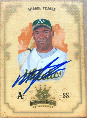 Miguel Tejada Signed 2004 Donruss Diamond Kings Baseball Card - Oakland A's