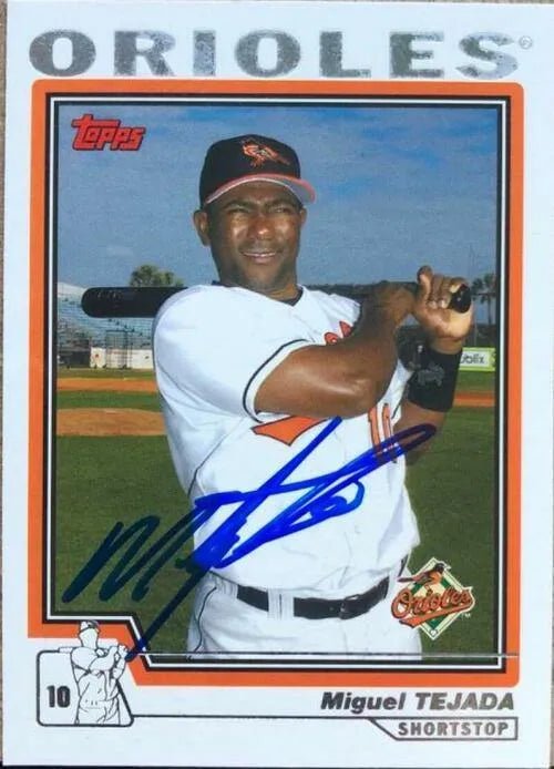 Miguel Tejada Signed 2004 Topps Baseball Card - Baltimore Orioles