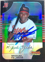 Miguel Tejada Signed 2005 Bowman Chrome Refactor Baseball Card - Baltimore Orioles