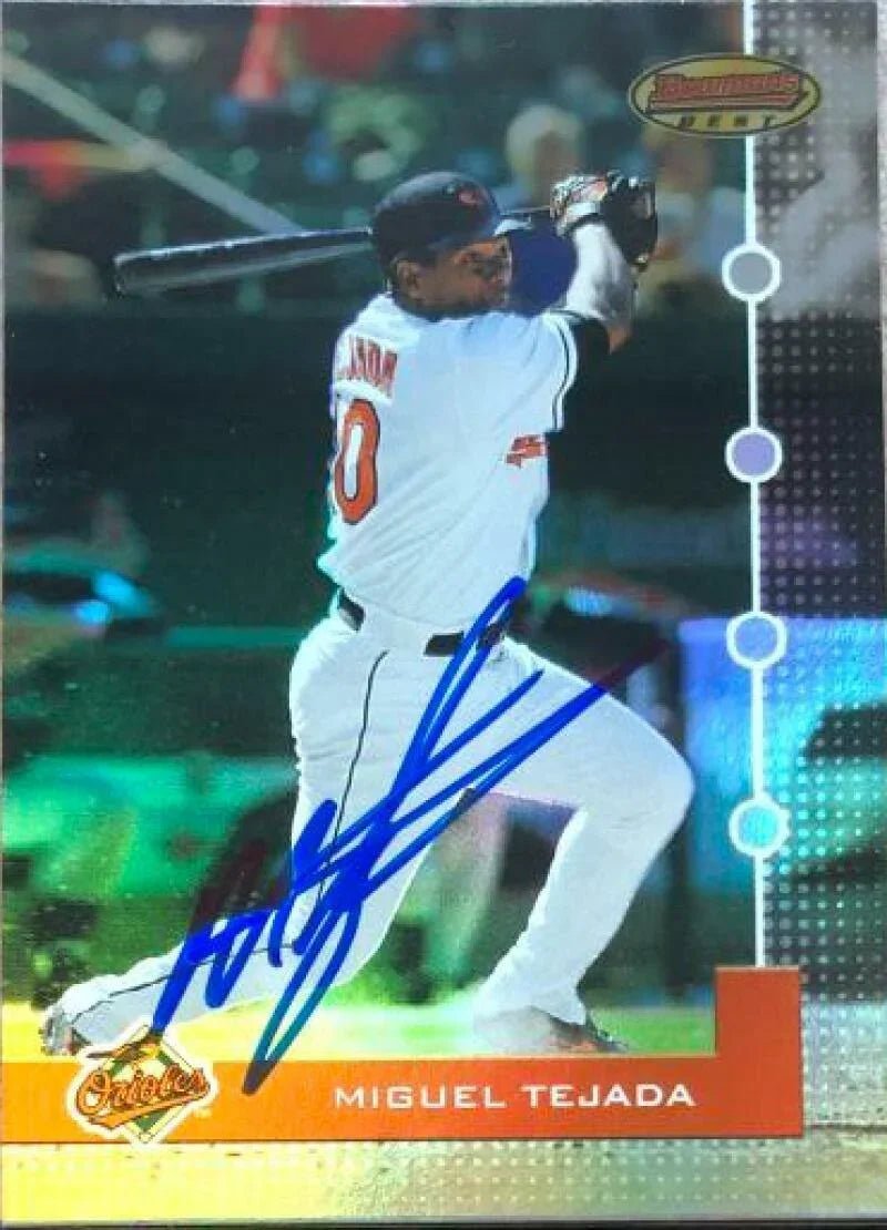 Miguel Tejada Signed 2005 Bowman's Best Baseball Card - Baltimore Orioles