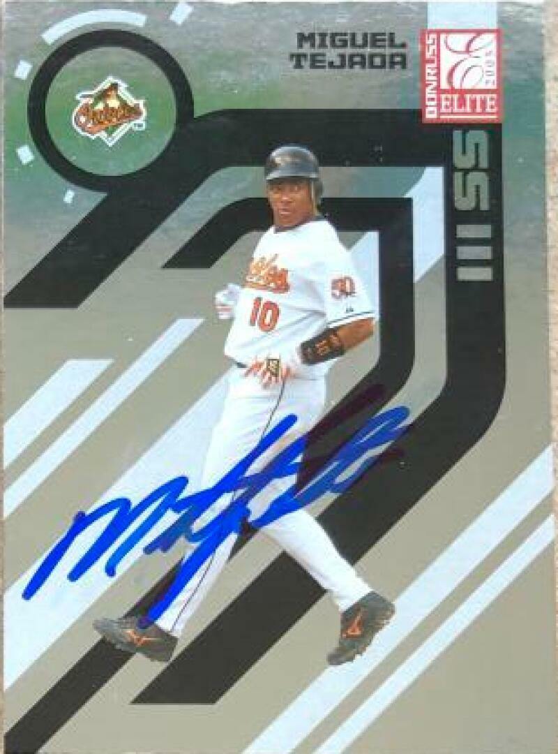 Miguel Tejada Signed 2005 Donruss Elite Baseball Card - Baltimore Orioles - PastPros