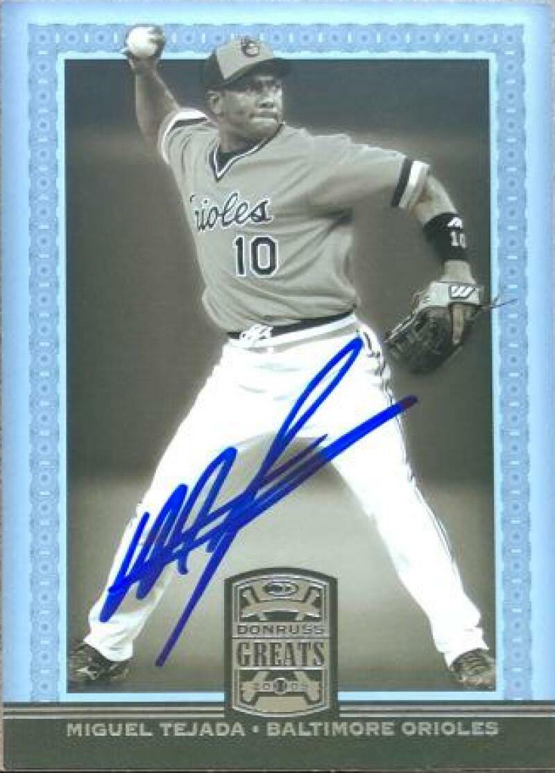 Miguel Tejada Signed 2005 Donruss Greats Baseball Card - Baltimore Orioles - PastPros