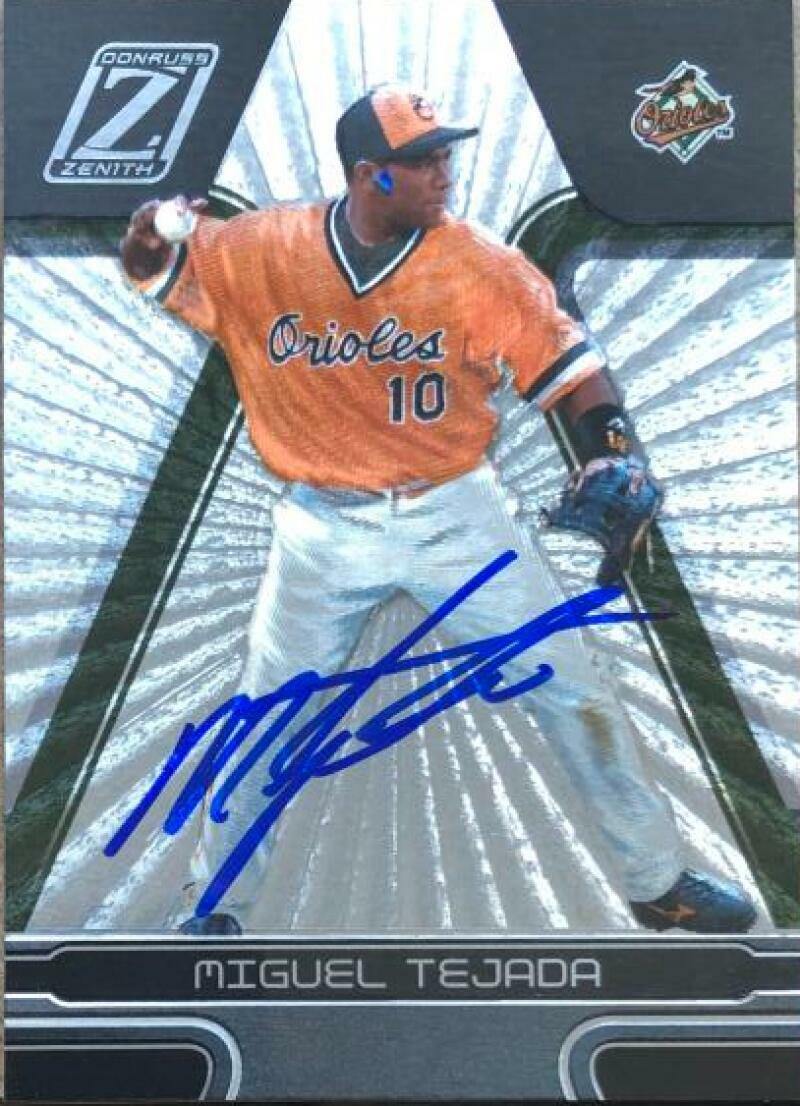 Miguel Tejada Signed 2005 Donruss Zenith Baseball Card - Baltimore Orioles - PastPros