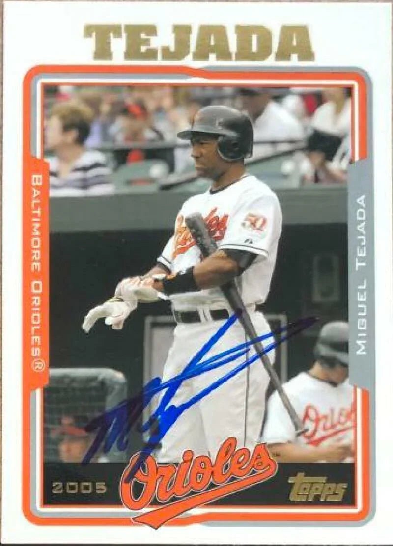 Miguel Tejada Signed 2005 Topps Baseball Card - Baltimore Orioles