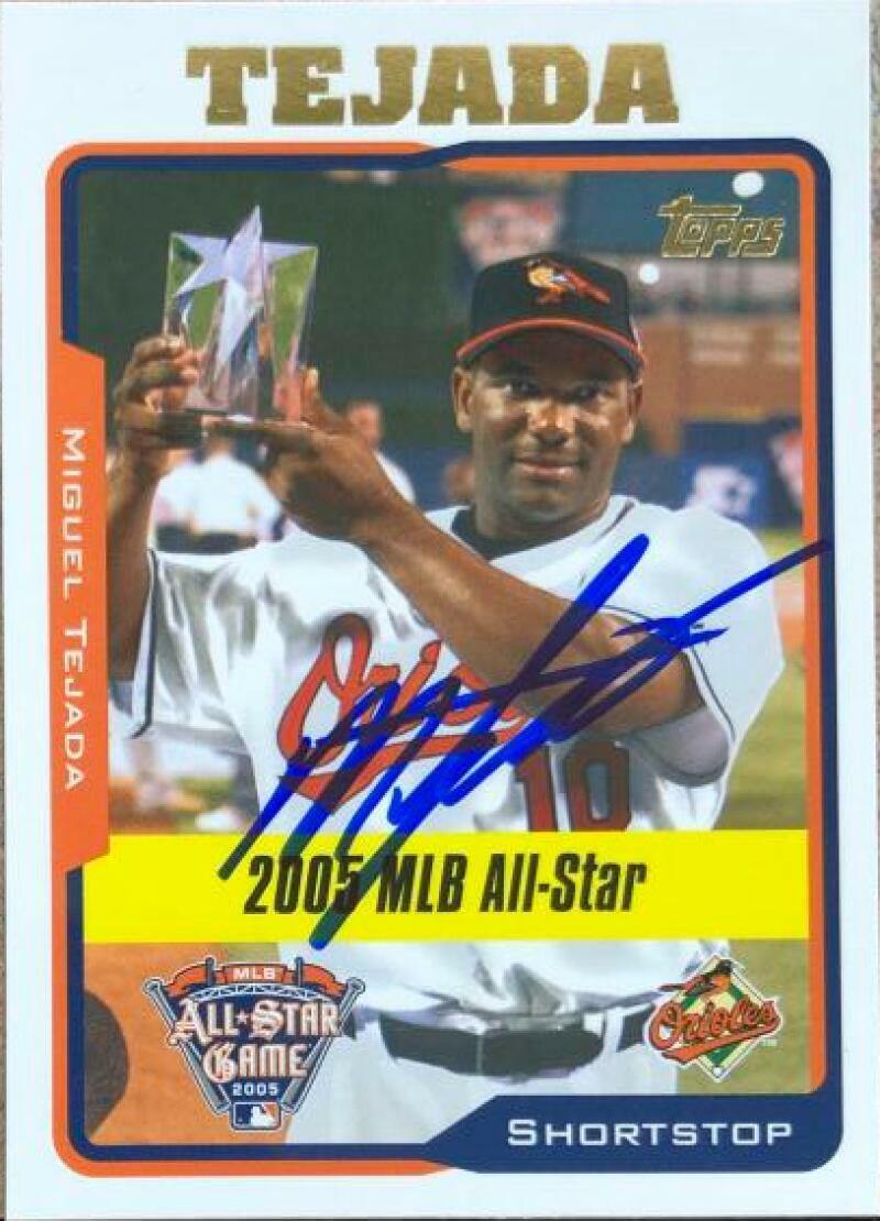 Miguel Tejada Signed 2005 Topps Baseball Card - Baltimore Orioles - PastPros