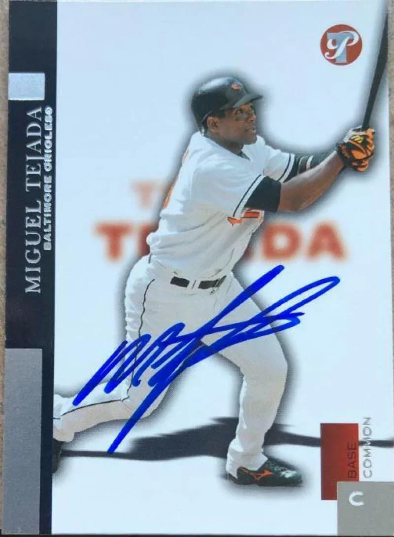 Miguel Tejada Signed 2005 Topps Pristine Baseball Card - Baltimore Orioles