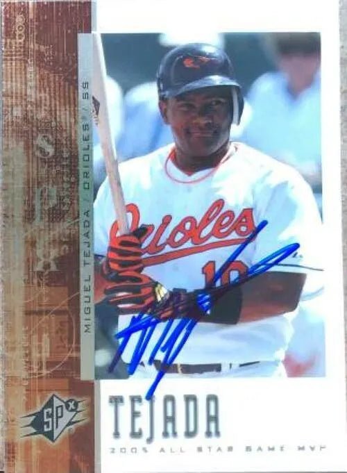 Miguel Tejada Signed 2006 SPx Baseball Card - Baltimore Orioles