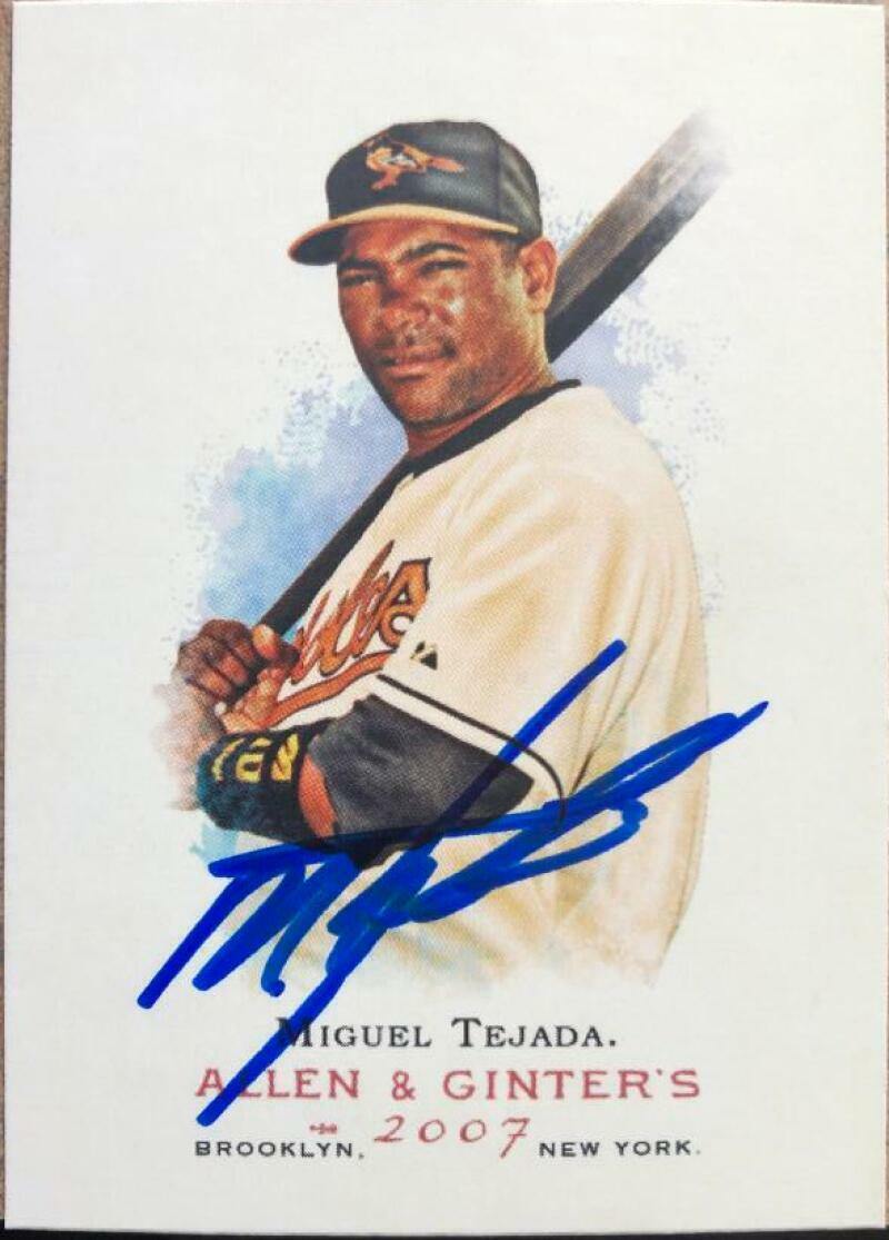 Miguel Tejada Signed 2007 Allen & Ginter Baseball Card - Baltimore Orioles - PastPros