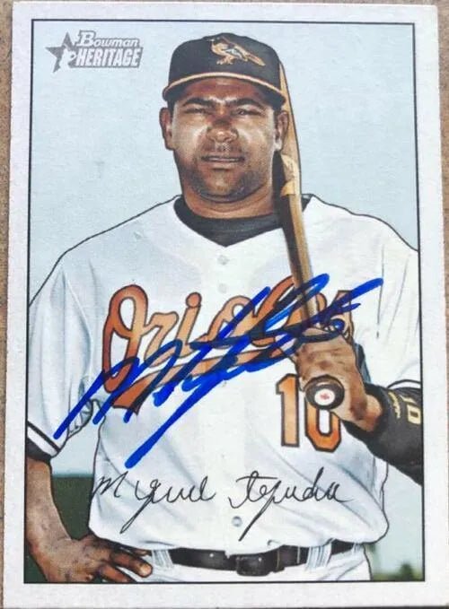 Miguel Tejada Signed 2007 Bowman Heritage Baseball Card - Baltimore Orioles
