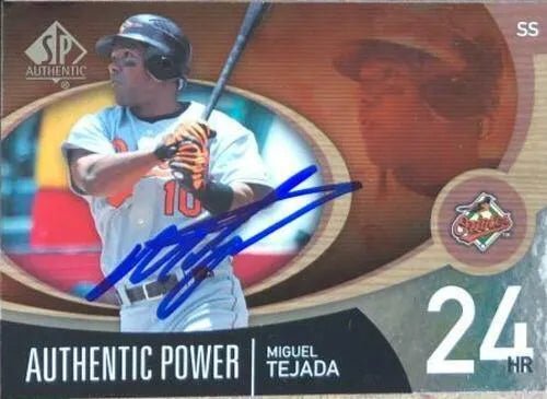 Miguel Tejada Signed 2007 SP Authentic Power Baseball Card - Baltimore Orioles